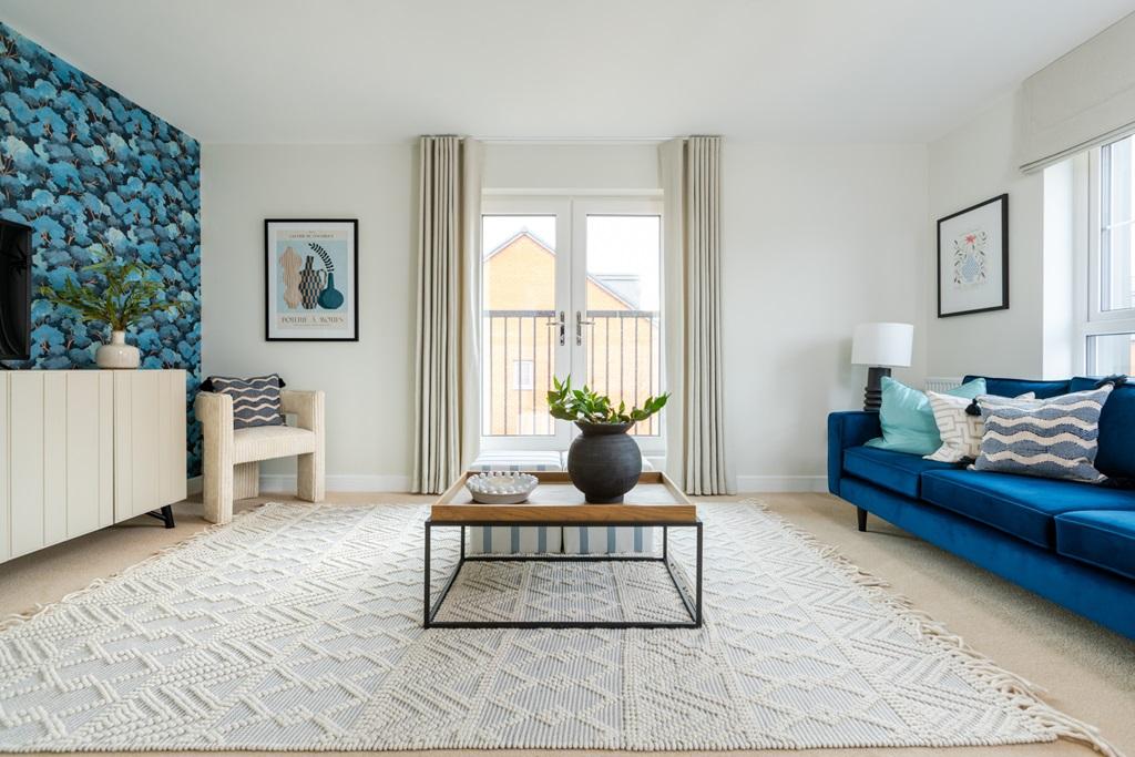 A bright and airy living room with Juliette...