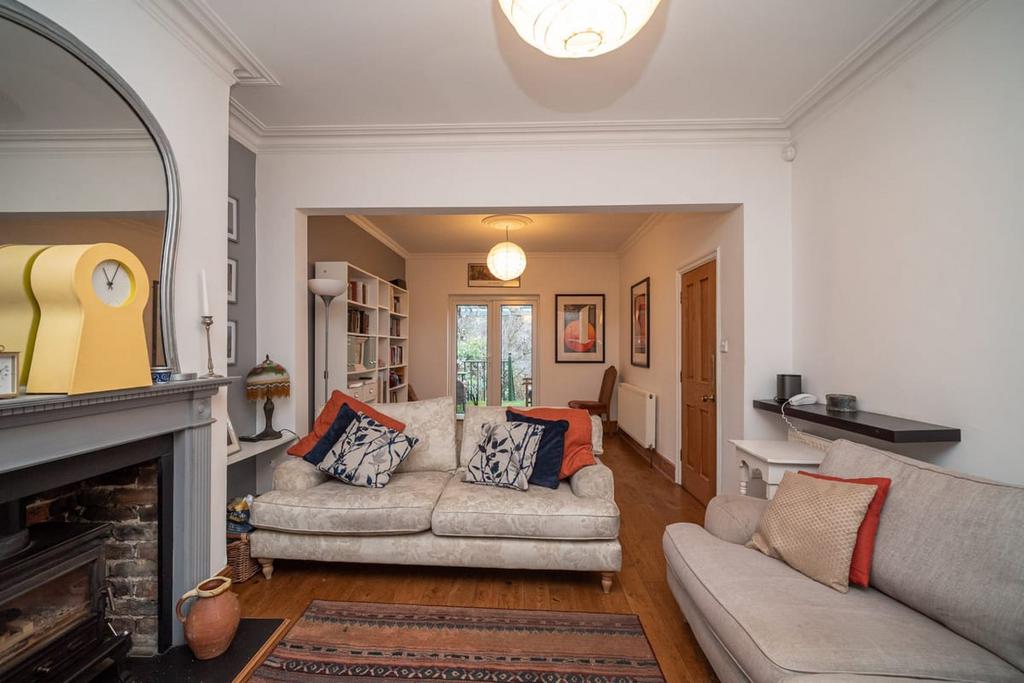 Living room, fireplace
