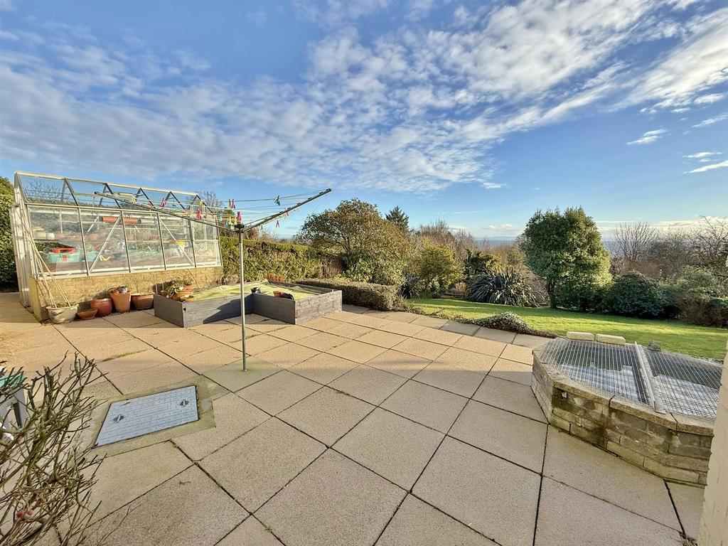 Greenhouse, pond and raised beds
