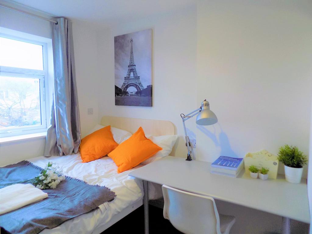 Bright and cozy single bedroom featuring a comf...