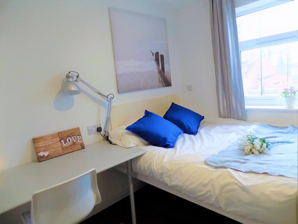 A bright and inviting single bedroom featuring ...