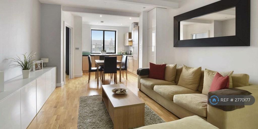 View From Entrance, Living Room And Kitchen Area
