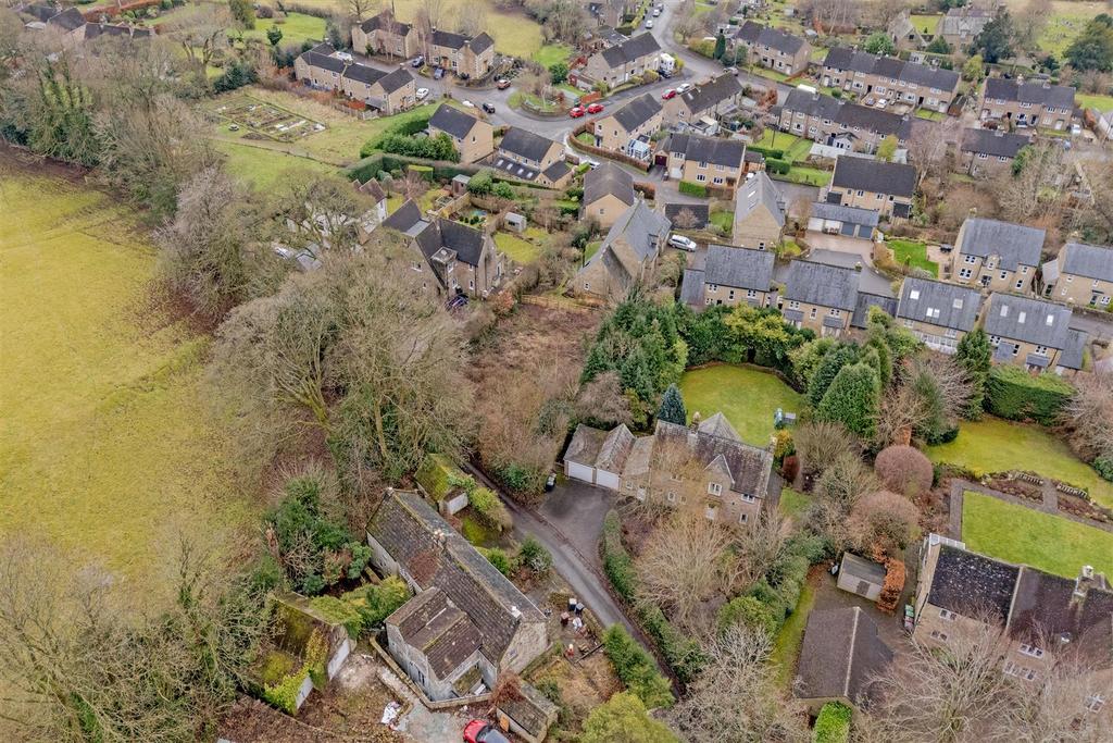 Aerial of house and land from rear