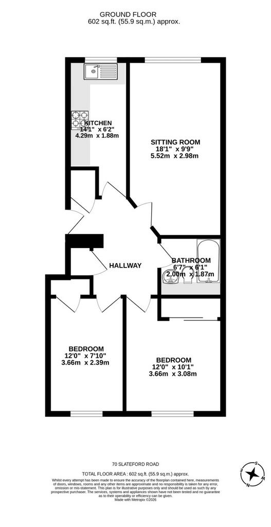 2 bedroom flat for sale - Floor Plan