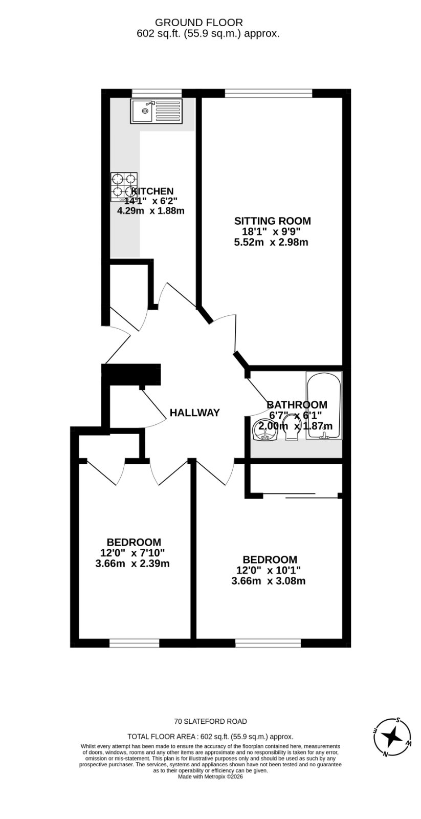 2 bedroom flat for sale - Floor Plan