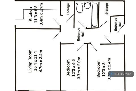 2 bedroom flat to rent, Burney House, Chessington, KT9