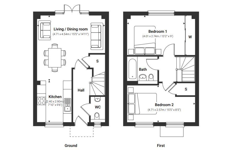 2 bed house