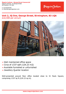 Office to rent, 32 George St Birmingham B3 3RB