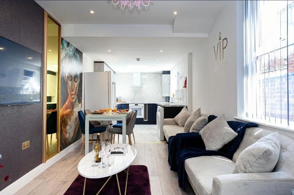Bright, modern open-plan living and dining area...