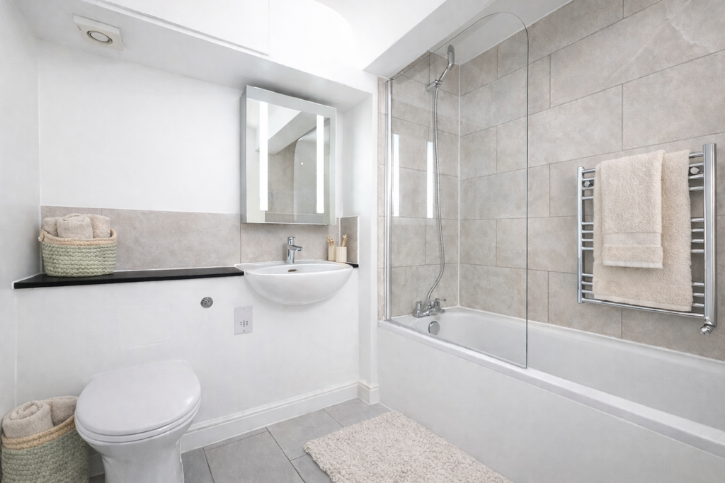 Modern bathroom with neutral tones