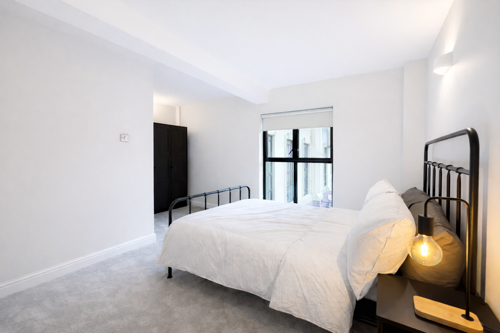 Modern bedroom with clean lines