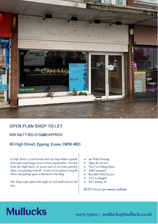 Retail property (high street) to rent, 85 High St Epping CM16 4BD