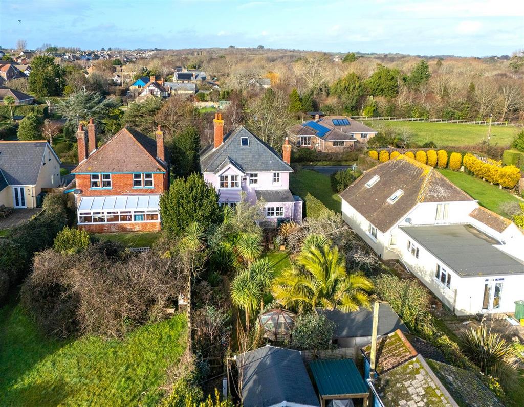 Drone photo showing the rear of the property