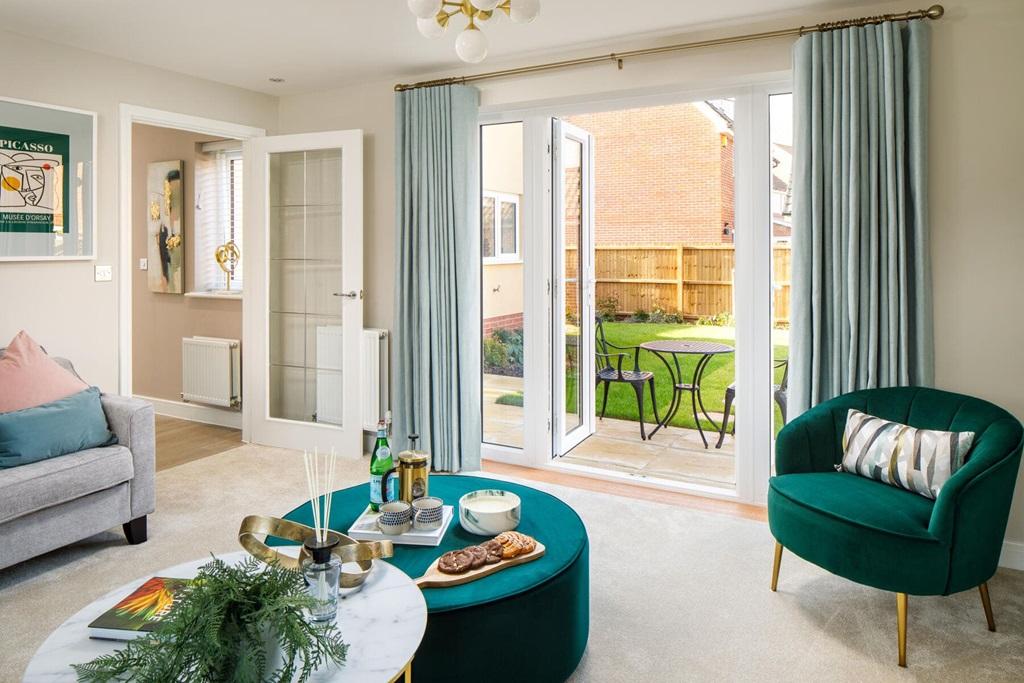 Open the double doors to the rear garden