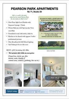 1 bedroom flat to rent, Pearson Park, Hull, HU5