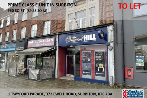 Retail property (high street) to rent, 372 Ewell Rd Surbiton KT6 7BA