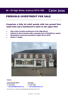 Retail property (high street) for sale, 89-93 High St Andover SP10 1ND