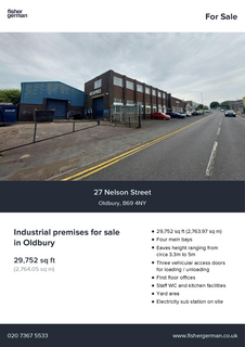 Warehouse for sale, 27 Nelson St Oldbury B69 4NY