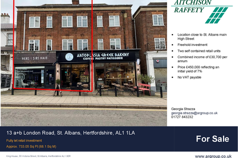 Retail property (high street) for sale, 13A- 13C London Road St Albans AL1 1LA