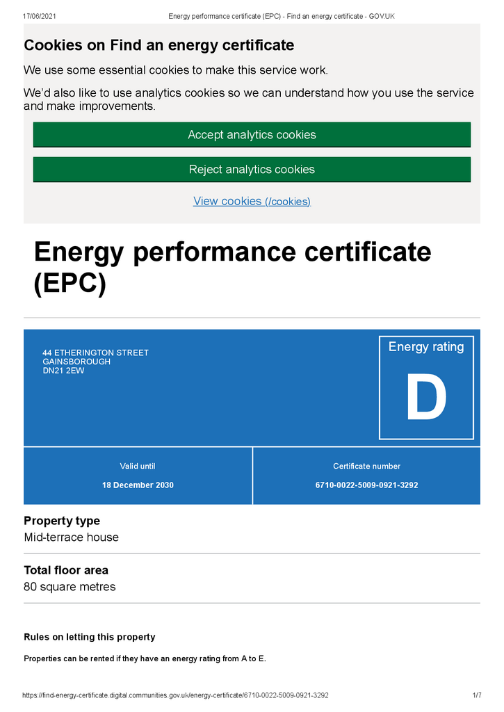 EPC Certificate