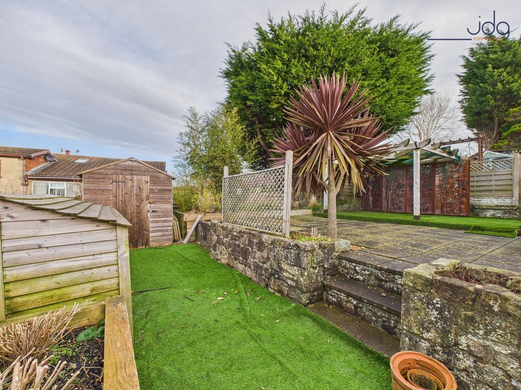 North-West facing tiered Garden with views