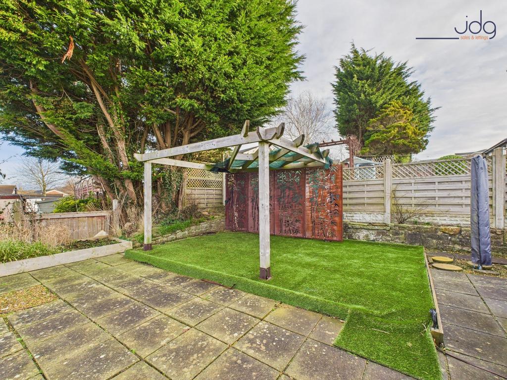 North-West facing tiered Garden with views