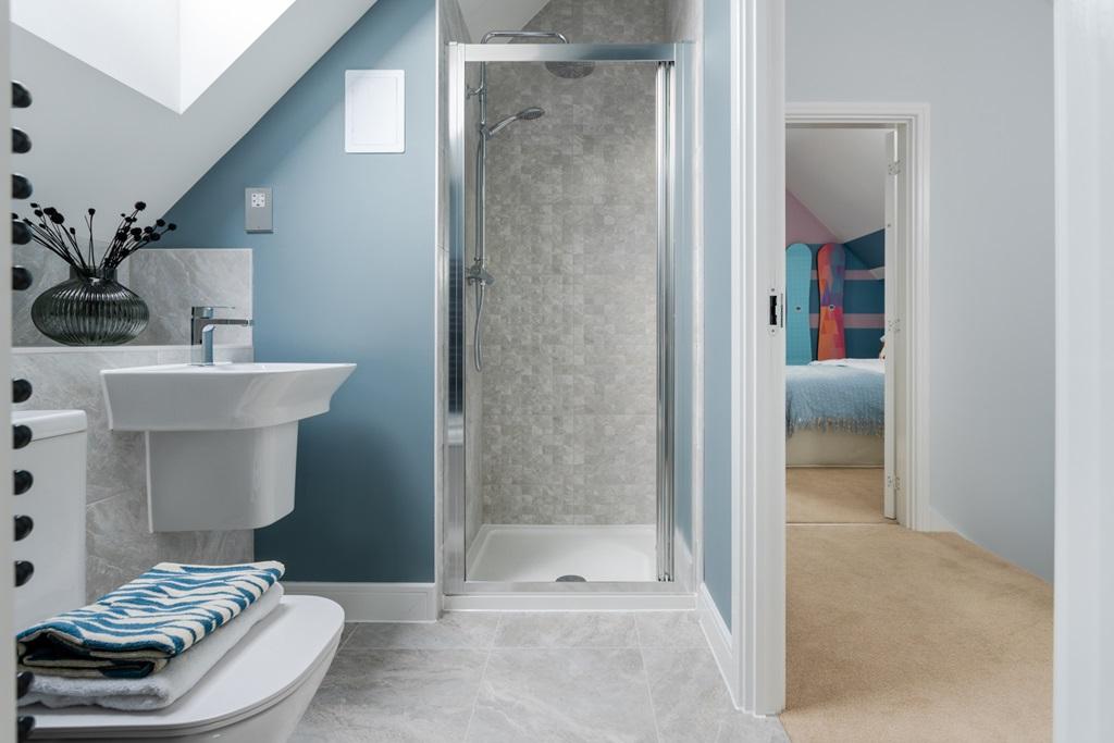 A practical shower room up on the 2nd floor