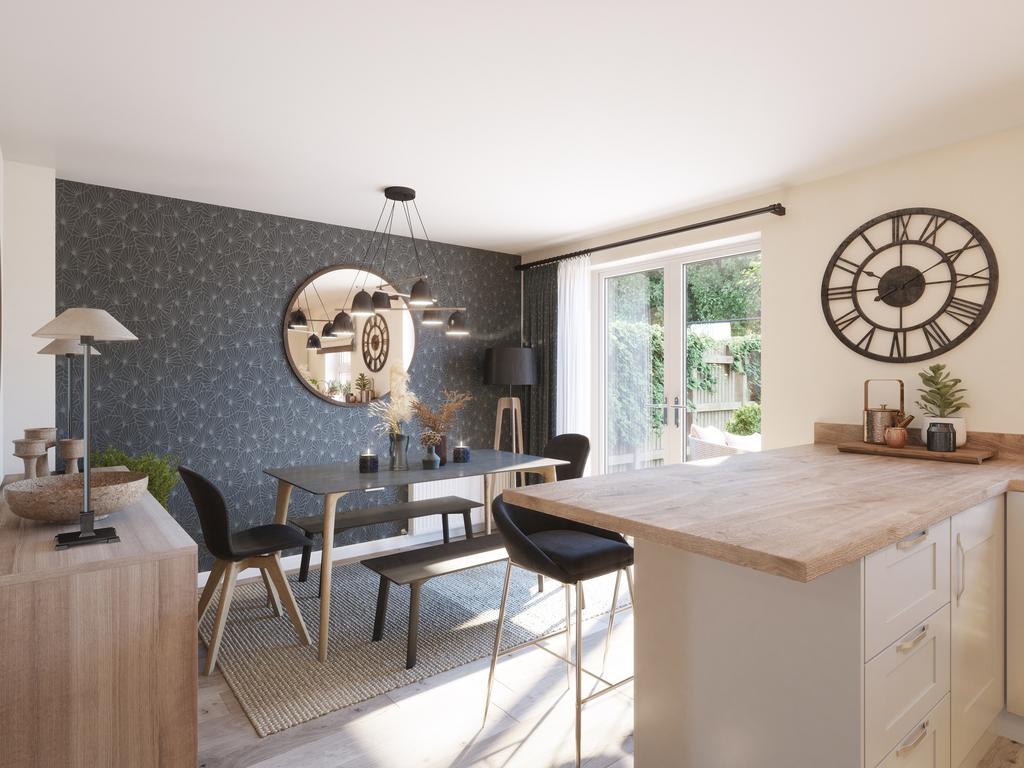 Kitchen diner leading to garden