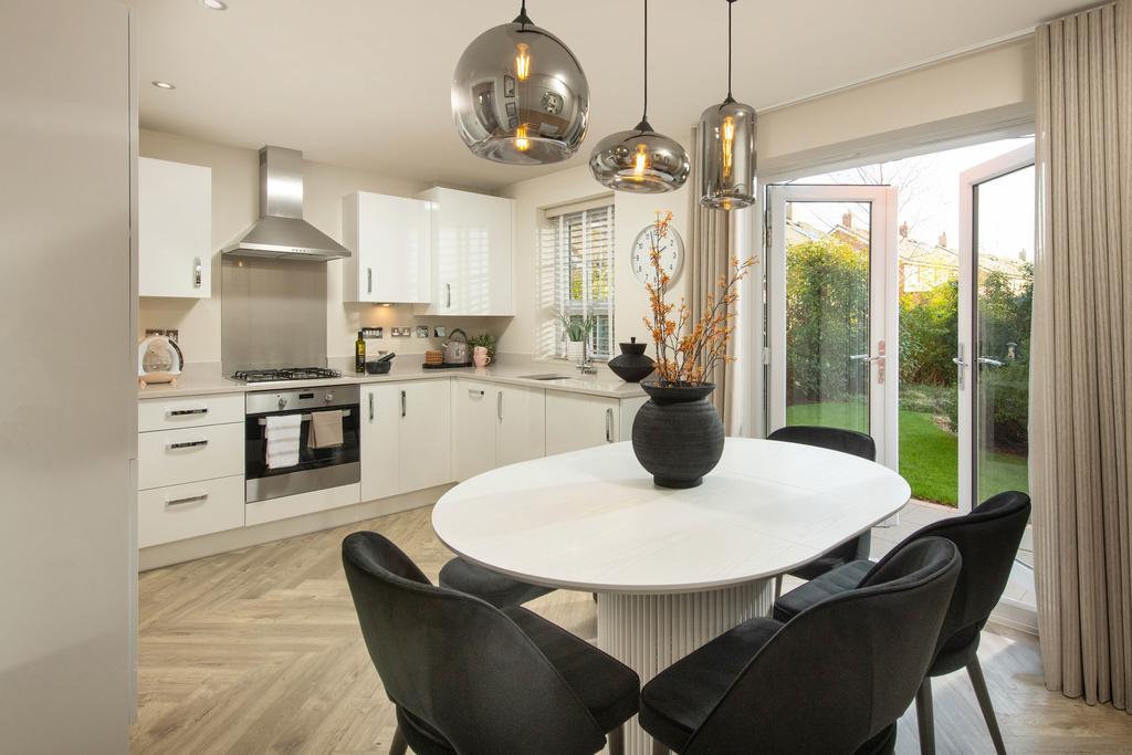 Internal image of the kitchen in the Ellerton 3...