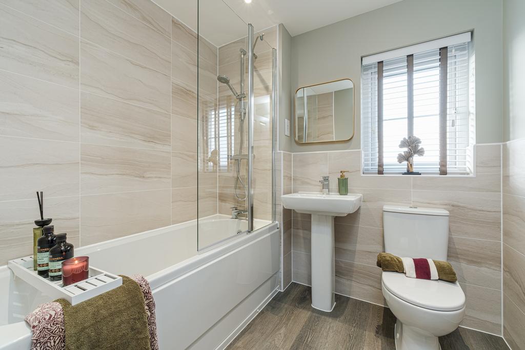Interior view of the bathroom our 2 bed Linstead