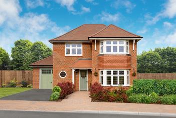 Redrow external brick image of the 3 bed 3...