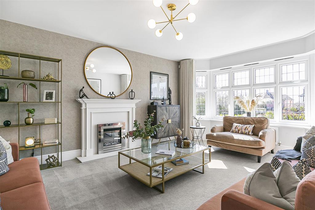 Living room, fireplace
