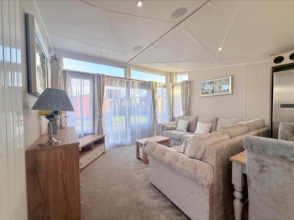 Lounge with patio doors