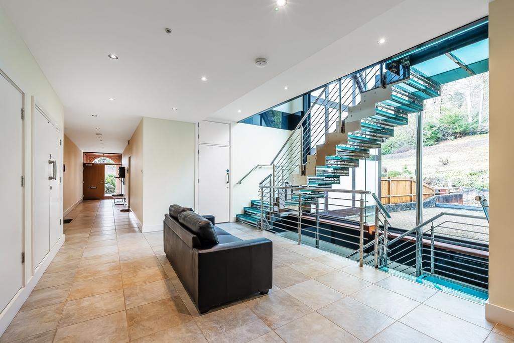 Stairs leading to underground secure parking