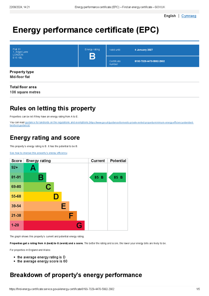 Energy performance certificate (EPC) – Find an ene