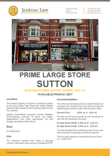 Retail property (high street) to rent, 92-94 High St Sutton SM1 1LT