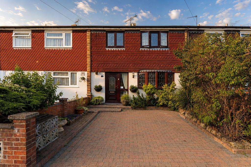 Semi-detached house exterior, driveway