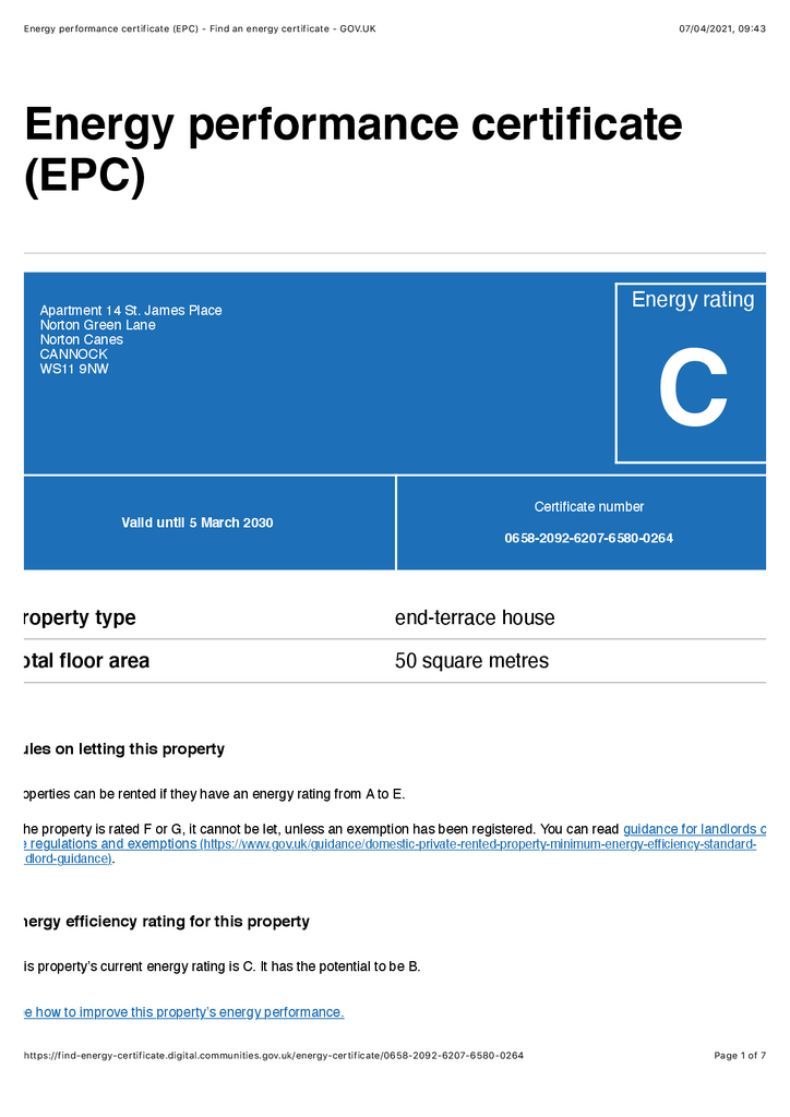 EPC Certificate