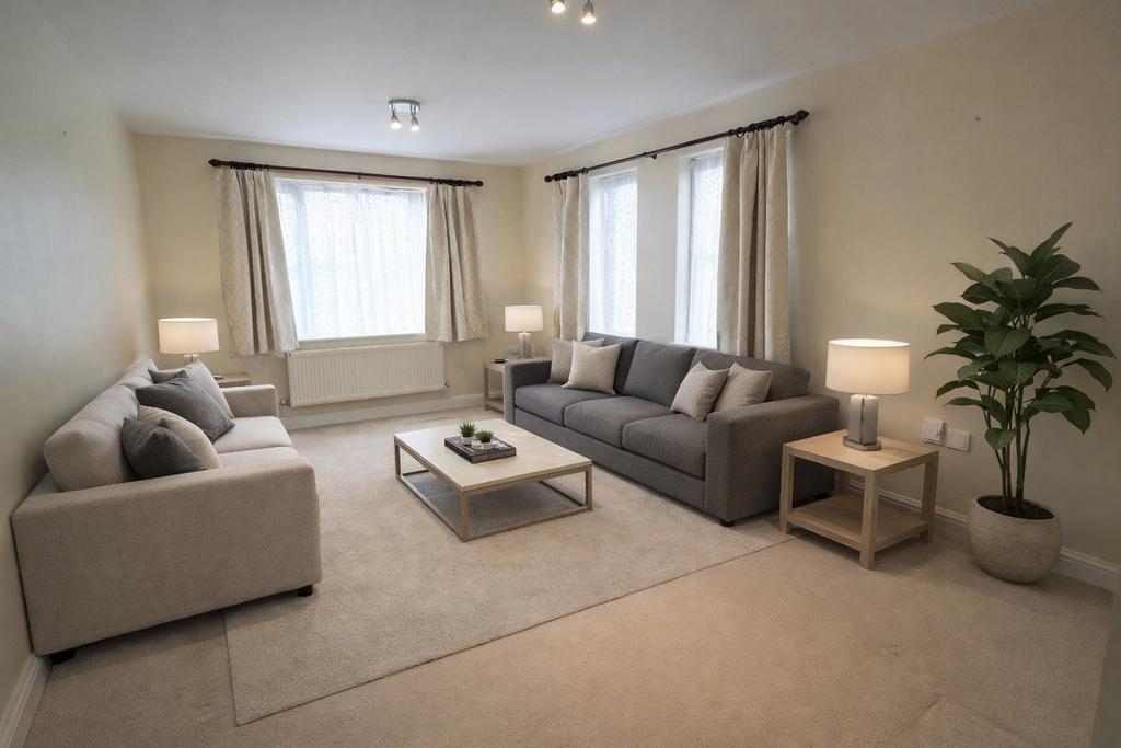 Virtually staged living room