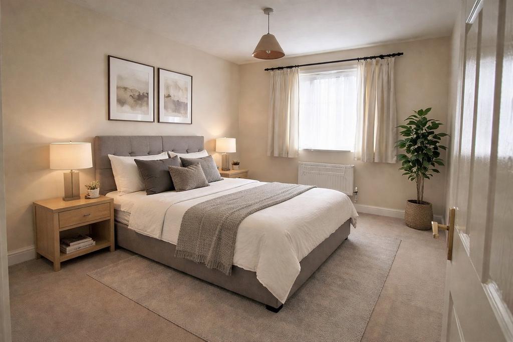Virtually staged bedroom