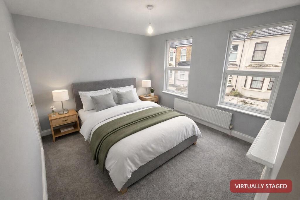 Bedroom 1 staged