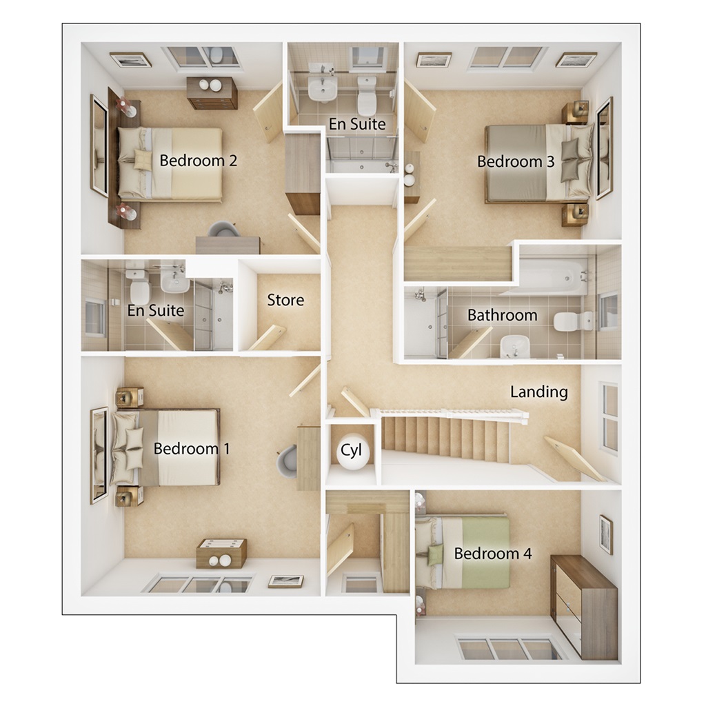 4 bedroom detached house for sale - Floor Plan