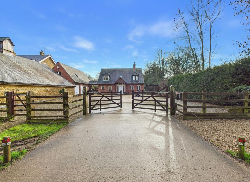 Driveway with electric gates