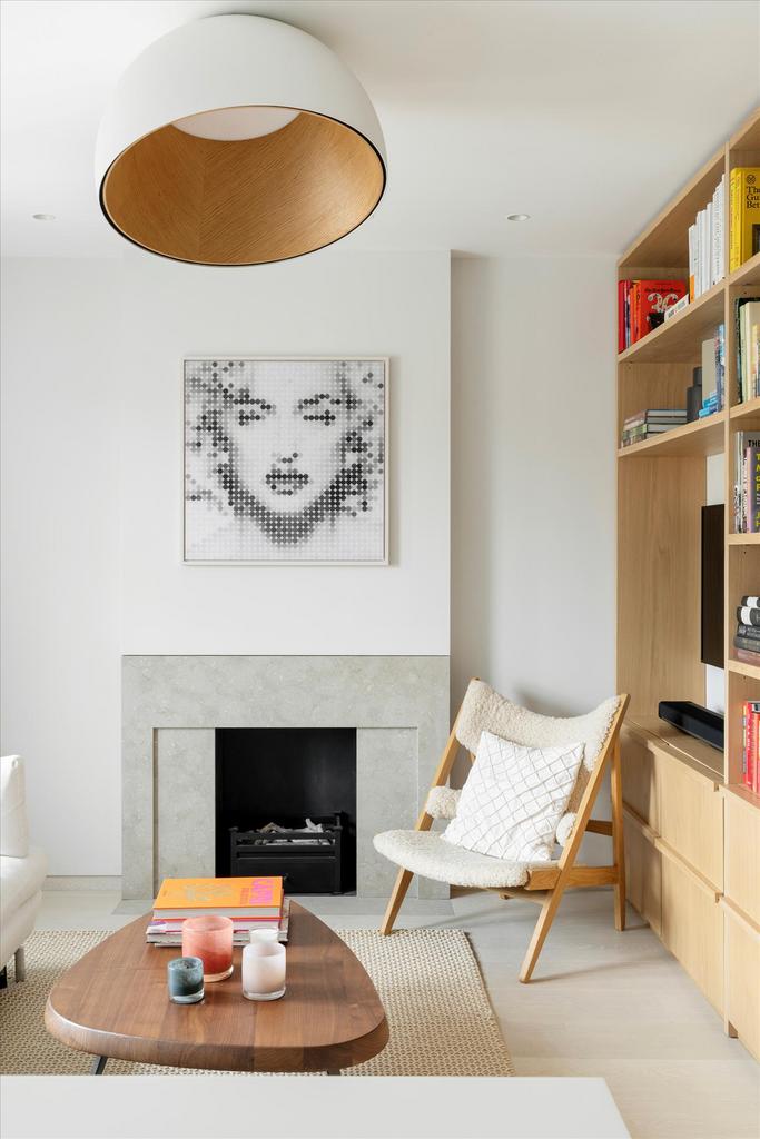 Living room, fireplace