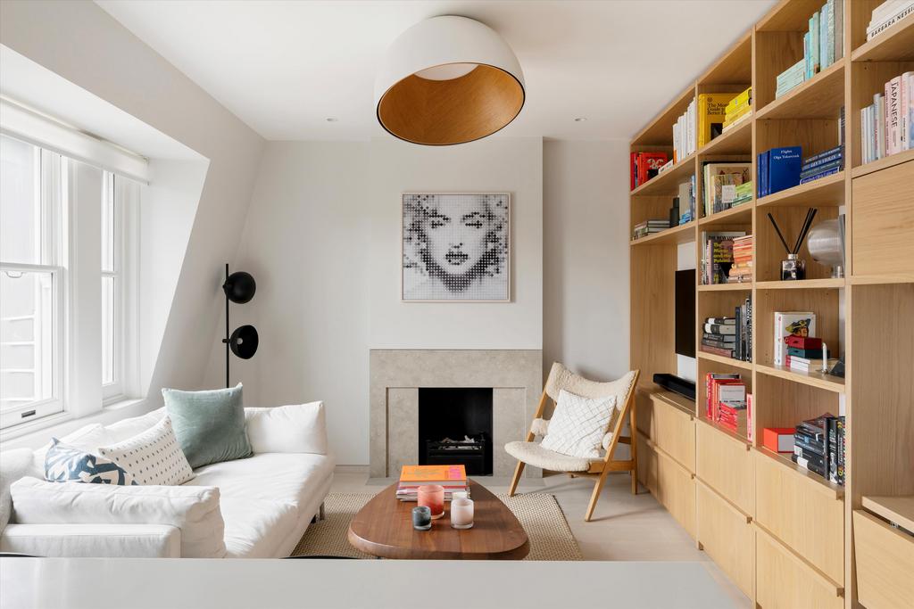 Living room, fireplace