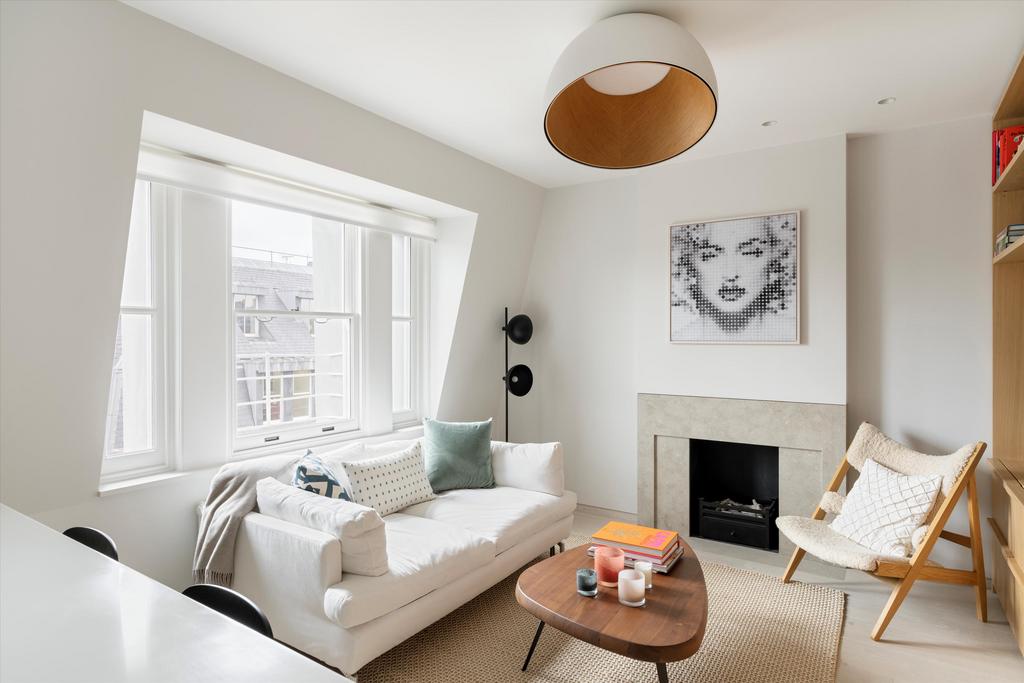 Living room, fireplace