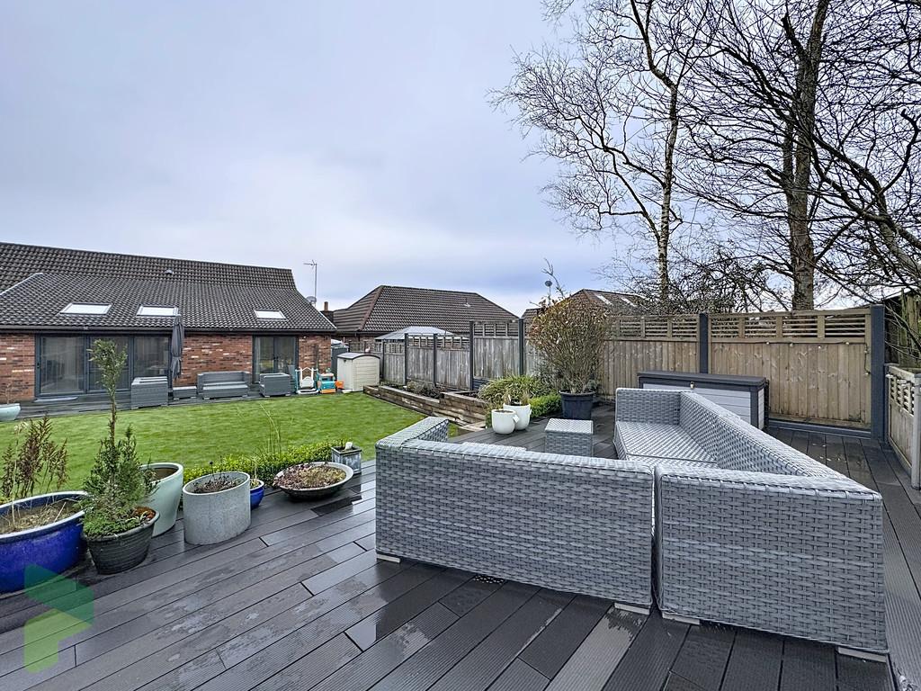 Rear elevation and patio