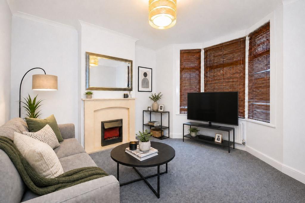Living room, fireplace