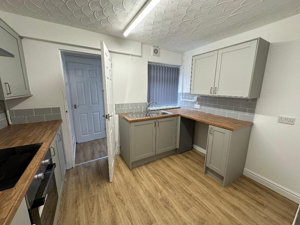 Kitchen leading to back door