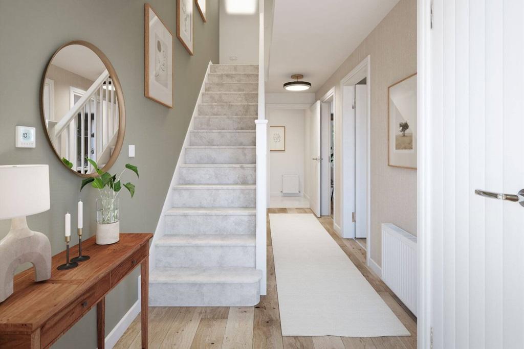 A warm hallway welcomes you home